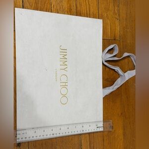 Jimmy Choo Cream Small Shopping Tote with Gold Logo
